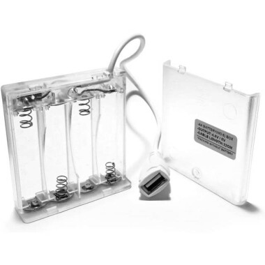 Transparent 3x AA Battery Holder Box With Cable Switch And Cover - Görsu Elektronik