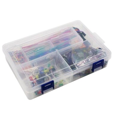 Upgrade Electronics Fun Kit Power Supply Module Jumper Wire Precision Potentiometer 830 Tie-Points Breadboard Plastic Case - Görsu Elektronik