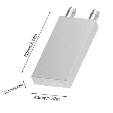 Water Cooling-Head Water Cooling Plate 40x80x12mm - Görsu Elektronik