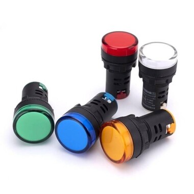 Yellow AC/DC12V 22mm AD16-22DS LED Power Pilot Signal Light Lamp - Görsu Elektronik