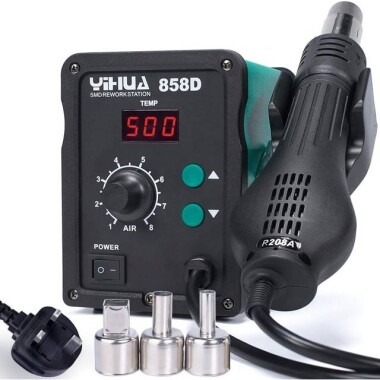 YIHUA858D Adjustable Constant Temperature Hot Air Station Anti-Static Hot Air Gun EU Plug - Görsu Elektronik
