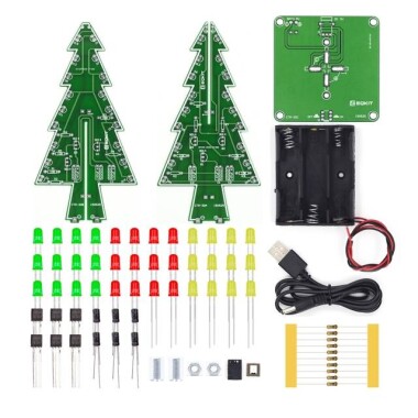 3D Noel Ağacı Led DIY Kiti - Görsu Elektronik