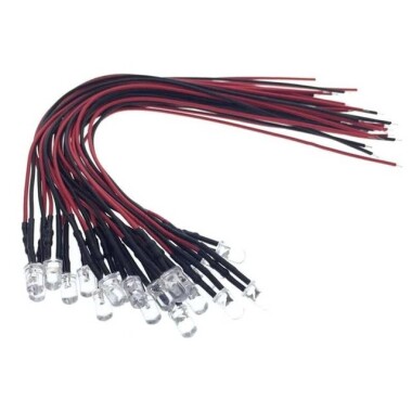 3V 5mm Şeffaf RGB Yavaş Flaşör LED 20cm Kablolu - Görsu Elektronik