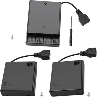 4'lü AA Pil Yuvası-15cm Dişi Kablolu - Görsu Elektronik