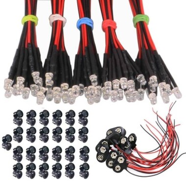 5-9V 3mm Kırmızı LED 20cm Kablolu - Görsu Elektronik