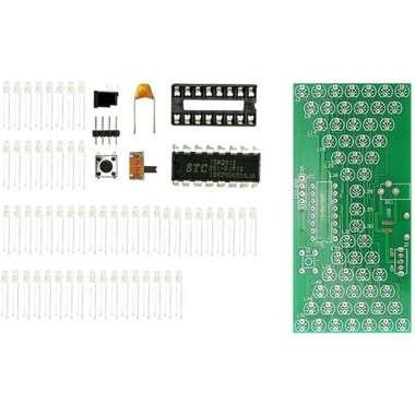 5 V Elektronik Kum Saati DIY Kiti Komik Elektrik Üretim Kiti Hassas 57 Kırmızı Led Lambalar Çift Katmanlı PCB Kartı 84x40mm - Görsu Elektronik