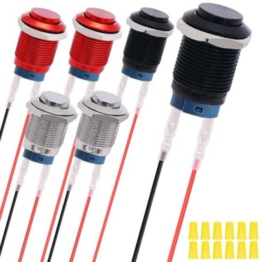 Çıkık Kafa 12mm Su Geçirmez Kendinden Kilitli Metal Push Buton Işıksız - Görsu Elektronik