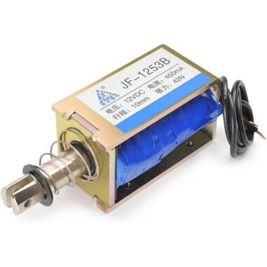 JF-1253B 12V DC 42N 10mm İtme-Çekme Geçirgen Elektromıknatıs Kilit - Görsu Elektronik