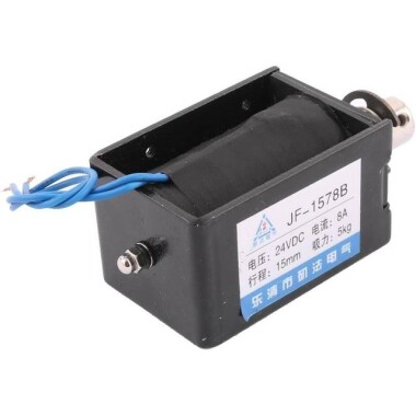JF-1578B 24V DC 5KG 30mm İtme-Çekme Geçirgen Elektromıknatıs Kilit - Görsu Elektronik