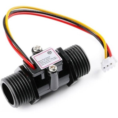 Siyah Su Akış Sensörü YF-S201C Debimetre G1/2 1-30L/dak 5V-15V - Görsu Elektronik