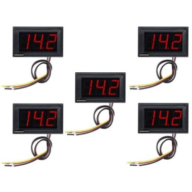 Yeşil Üç Kablolu 0.56 inç DC 0-100V LCD Dijital Voltmetre - Görsu Elektronik