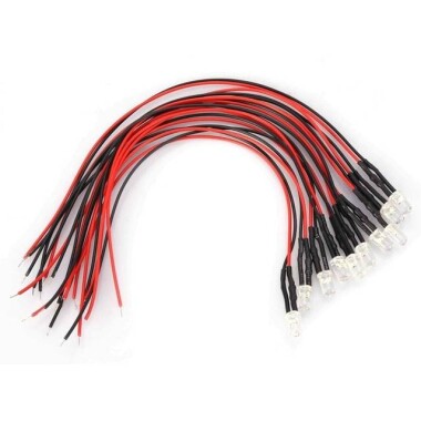 22-28V 5mm Kırmızı LED 20cm Kablolu - Görsu Elektronik