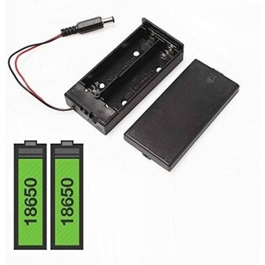 2'li 18650 Kapaklı Pil Yuvası Anahtarlı DC 5.5x2.1 - Görsu Elektronik