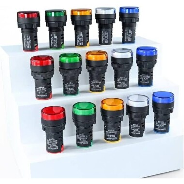 AD16-16C 16mm AC 220V Kırmızı LED Güç Sinyal Lambası - Görsu Elektronik