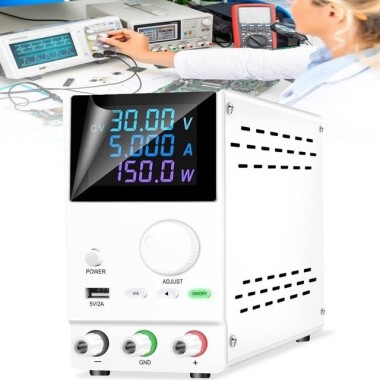 Beyaz SPPS1203D 120V 3A Renkli Ekranlı DC Güç Kaynağı 110V US Fişli - Görsu Elektronik