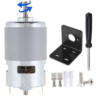 D Şaft 775 24V 10000RPM Yüksek Hızlı Yüksek Torklu DC Motor Çift Şaftlı - Görsu Elektronik