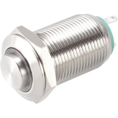 Mavi Ledli Yüksek Kafa 12mm 3-6V Su Geçirmez Kendinden Kilitli Metal Push Buton - Görsu Elektronik