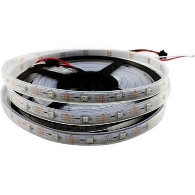 Plastik Kapaklı 5V SK6812 RGBNW 5050 Siyah SMD LED Şerit 30 LED/Metre Esnek 5 Metrelik Makara IP67 - Görsu Elektronik