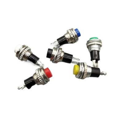 Siyah DS-316 10mm Kilitsiz Anlık Otomatik Sıfırlamalı Küçük Basma Düğmesi Anahtarı - Görsu Elektronik