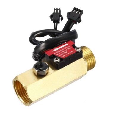 Su Akış Sensörü YF-B4 Sıcaklık Problu Debimetre G1/2 1-25L/dak 5V-15V - Görsu Elektronik