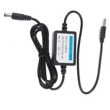 USB-Barrel Jack Voltaj Yükseltici / USB 5V 2A - 9V 1A Dönüştürücü Voltaj Yükseltici Kablo 1 metre 5.5x2.1mm - Görsu Elektronik