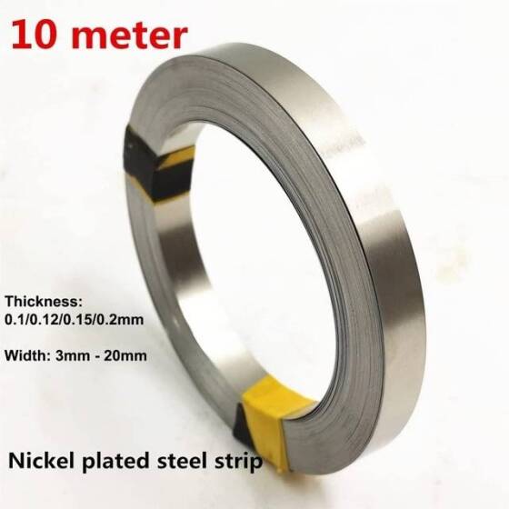 18650 Pil Paketi Kaynağı İçin 0-1x7mmx10M Nikel Kaplama Çelik Şerit - 2