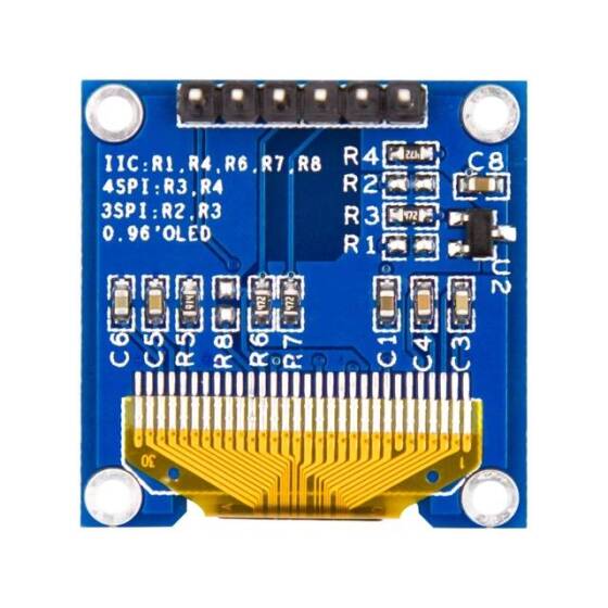0.96 inç SPI OLED LCD Modül 6 Pin Mavi SSD1306 Çip (GND VCC) - 8