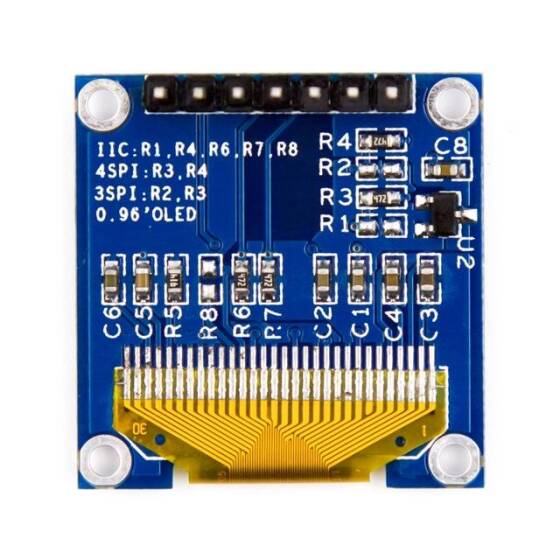 0.96 inç SPI OLED LCD Modül + CS Pin 7 Pin Beyaz SSD1306 Çip (GND VCC) - 6