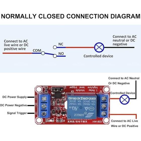 1 Kanal Röle Modülü 12V Yüksek Ve Düşük Seviye Tetikleyici Röle Kontrolü - 4