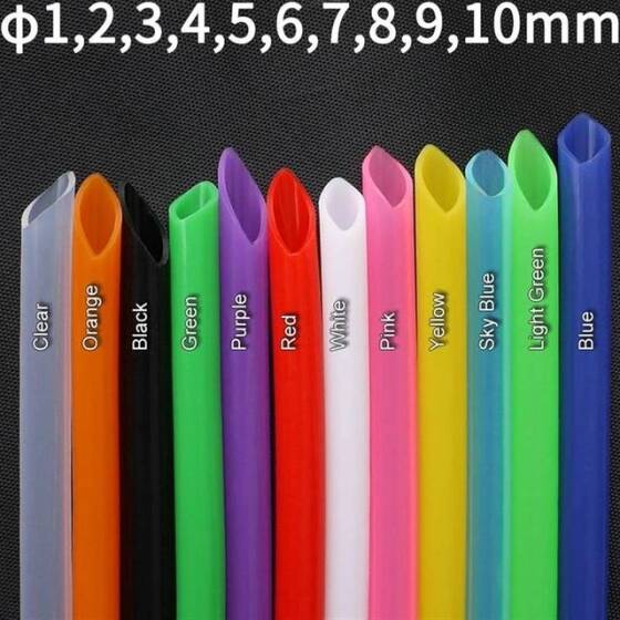 1 Metre Beyaz Esnek Kauçuk Şeffaf Hortum - Slikon Tüp ID 6mm X 8mm OD - 2