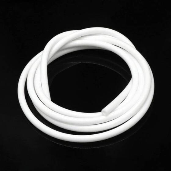 1 Metre Beyaz Esnek Kauçuk Şeffaf Hortum - Slikon Tüp ID 6mm X 9mm OD - 1