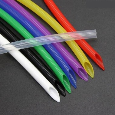 1 metre Gül Kırmızı Esnek Kauçuk Şeffaf Hortum - Slikon Tüp ID 4mm X 6mm OD - 1