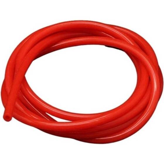 1 Metre Kırmızı Esnek Kauçuk Şeffaf Hortum - Slikon Tüp ID 1mm X 3mm OD - 1