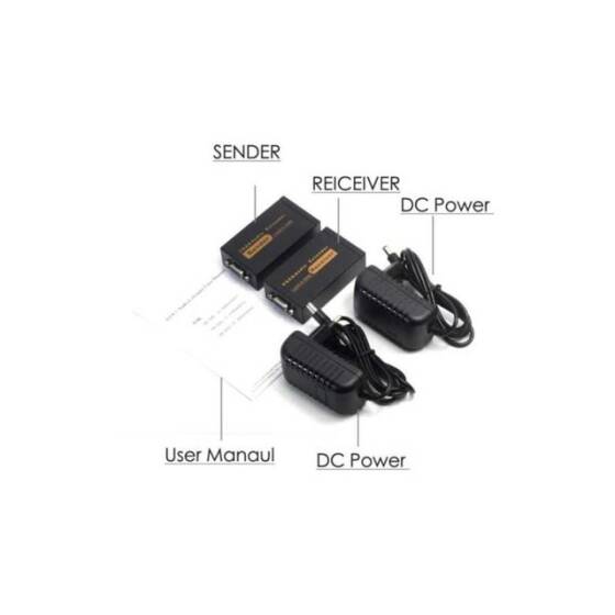 100m VGA Extender - VGA RJ45 Cat5E/6 Üzerinden Sinyal Uzatıcı - 4
