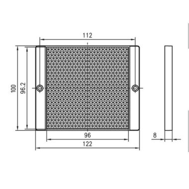 100x100mm Reflektör / Mesafe Sensörleri Uyumlu - Beyaz - 2