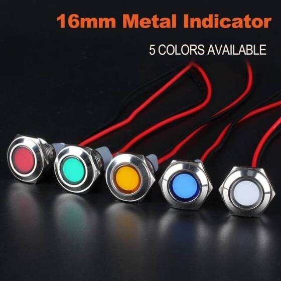 12-18V 10mm Kırmızı LED 20cm Kablolu - 4