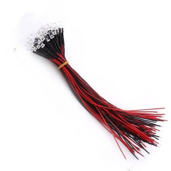 12-18V 3mm Şeffaf Buz Mavisi LED 20cm Kablolu - 3