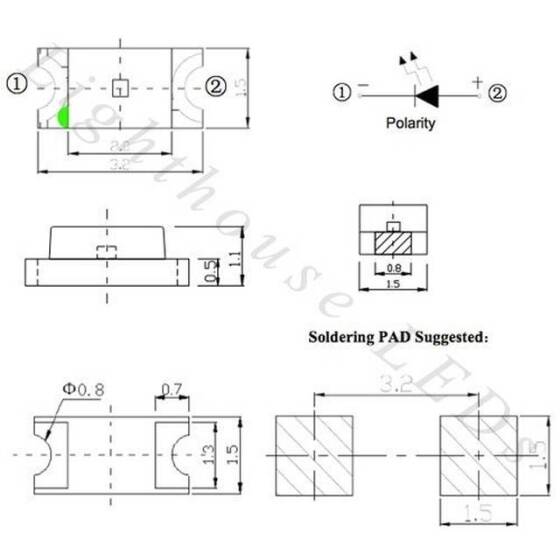 1206 (3216) 395-400nm Mor SMD LED - 2