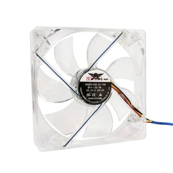 120x120x25mm 12V 0.25A Fan 3 Kablolu - Şeffaf - 1