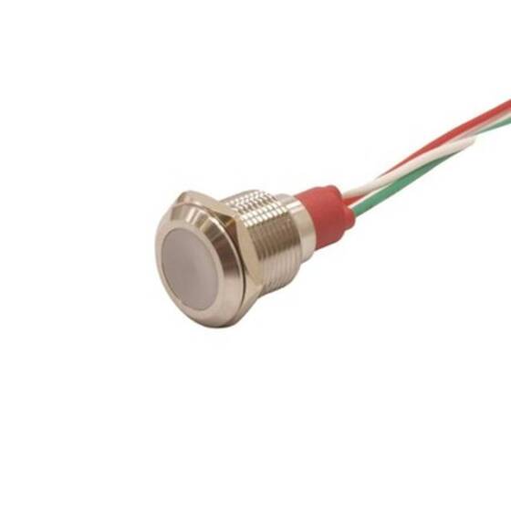 12L-P1/RGY+ 12mm 12-24V Kablolu Metal Sinyal Lambası - 3 Renk Anot - 1