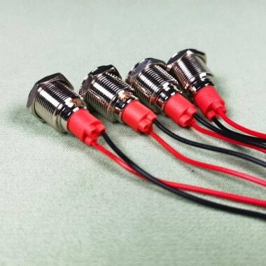 12mm 3-9V Mavi LED Metal Sinyal Lambası - Metal İndicator Light - 2