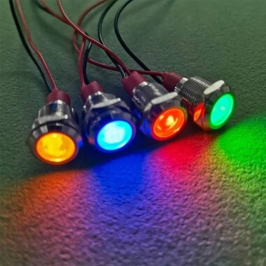 12mm 3-9V Yeşil LED Metal Sinyal Lambası - Metal İndicator Light - 4