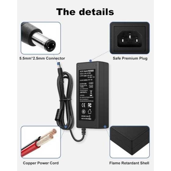 12V 8A 96W EU Fişli Çift Kablolu Entegre Güç Adaptörü - 2