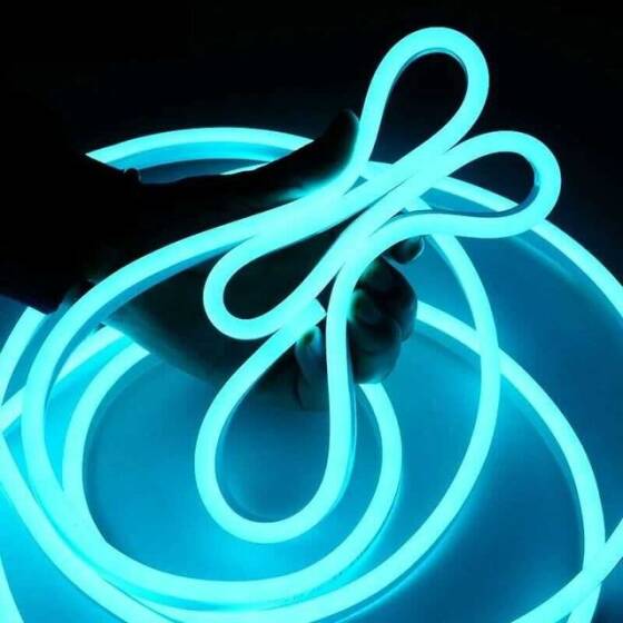 12V Esnek Neon Şerit Led 5 Metre - Buz Mavisi - 2
