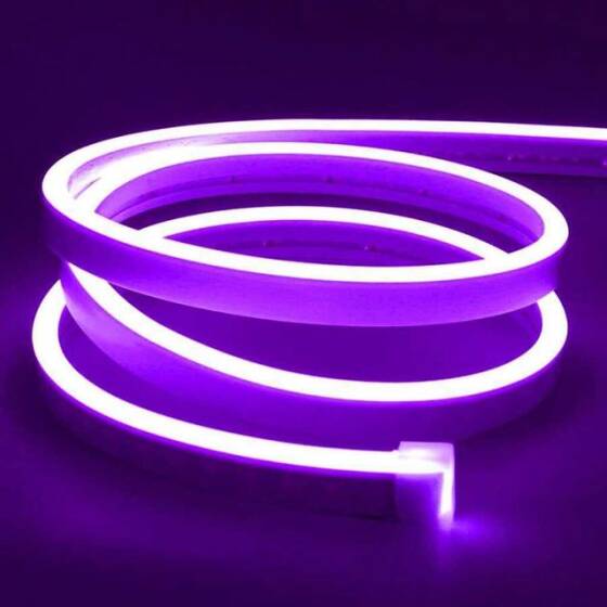 12V Esnek Neon Şerit Led 5 Metre - Mor - 1