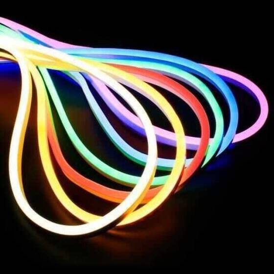 12V Esnek Neon Şerit Led 5 Metre - Mor - 2