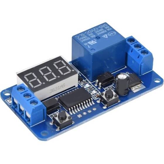 12V Harici Tetik-Gecikme Röle Modülü Zaman Ayarlı Led Dijital Göstergeli - 2