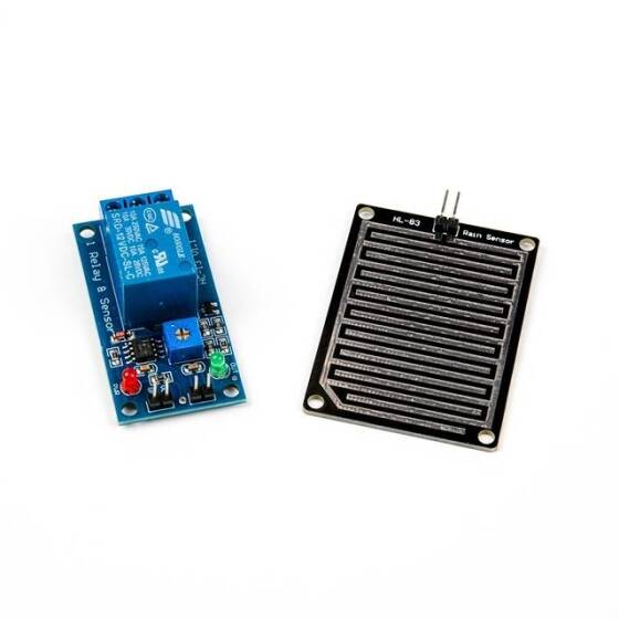 12V Röle Modüllü Yağmur Damlası Algılama Sensörü Modülü - 3