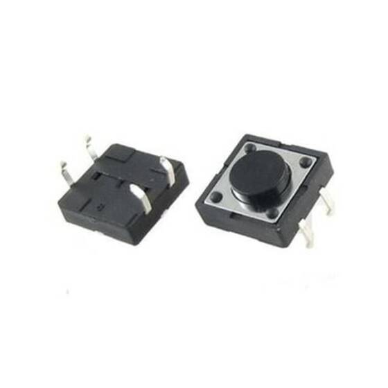 12x12x5mm 4 Pinli Siyah Push Buton - Tact Switch - 1