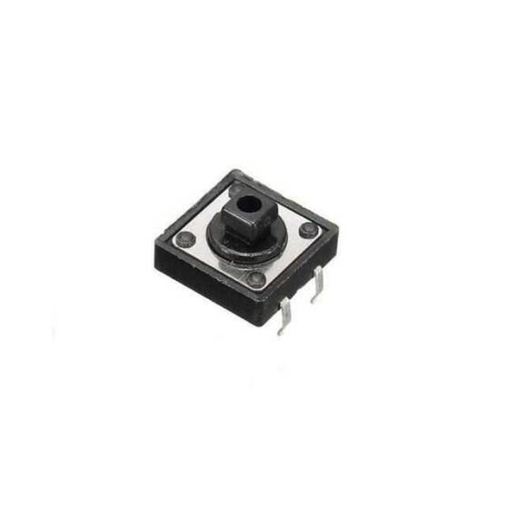 12x12x7.3mm 4 Pinli Siyah Push Buton - Tact Switch - 1